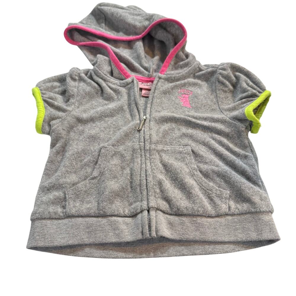 Juicy Couture Grey and Neon Hoodie Size 3T RN #130323